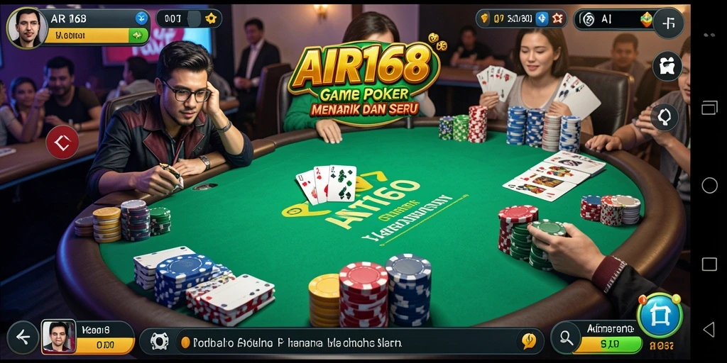 Tangkapan layar game AIR168 menampilkan aksi seru Poker yang mendebarkan.