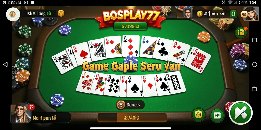 Tampilan gameplay Gaple yang seru dan interaktif di BOSPLAY77.