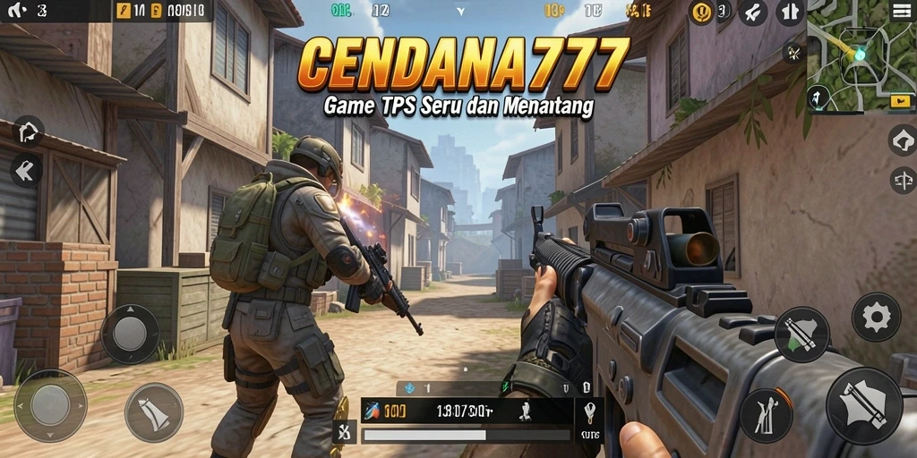 Screenshot dari gameplay seru CENDANA777 dalam aksi TPS.
