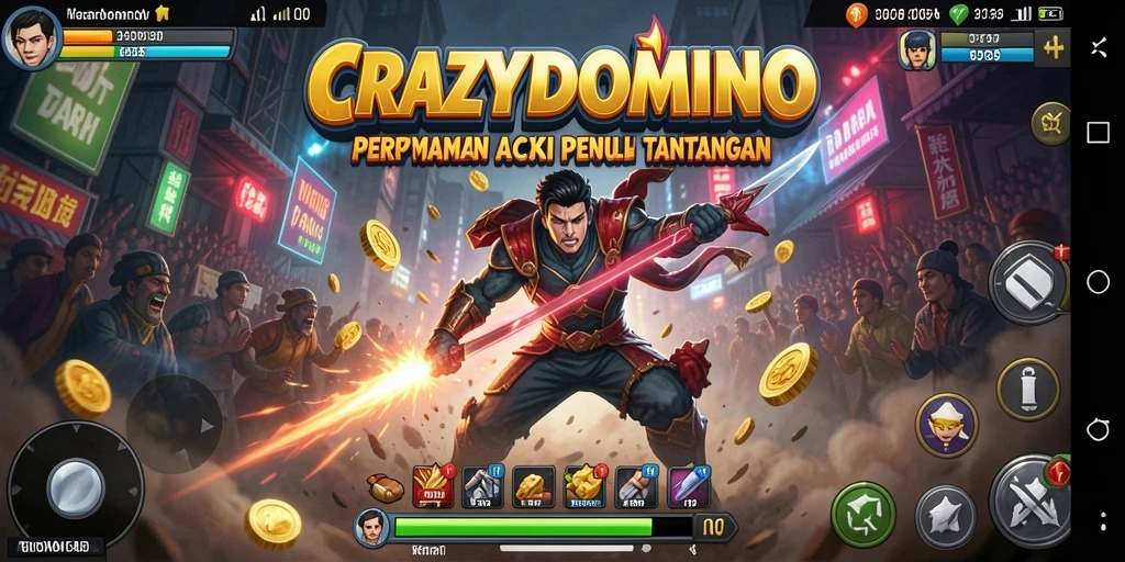Tampilan permainan CRAZYDOMINO yang penuh aksi dan ketegangan.