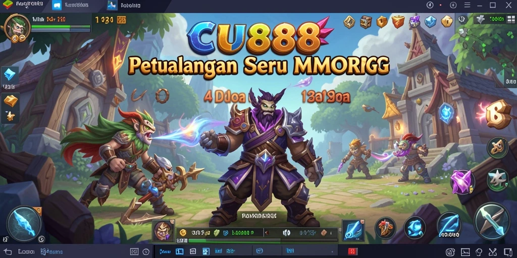 Tangkapan layar utama menunjukkan aksi seru gameplay MMORPG.