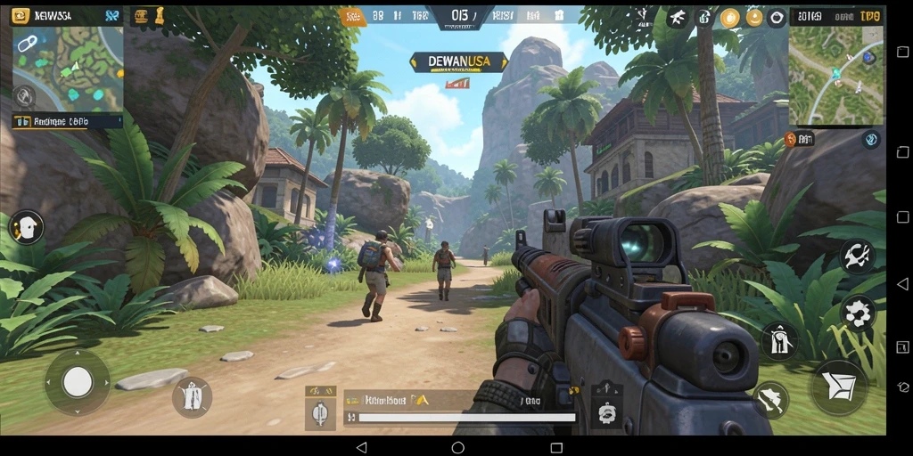 Screenshot utama DEWANUSA menampilkan aksi gameplay TPS yang mendebarkan.