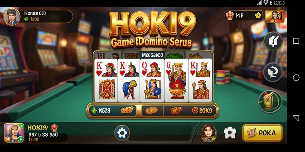 Tampilan gameplay seru dari HOKI9 yang menampilkan para pemain bermain Domino.
