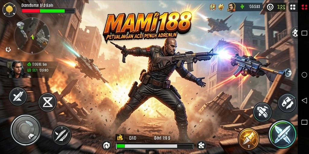 Screenshot MAMI188 menampilkan aksi seru saat bertempur di medan pertempuran.