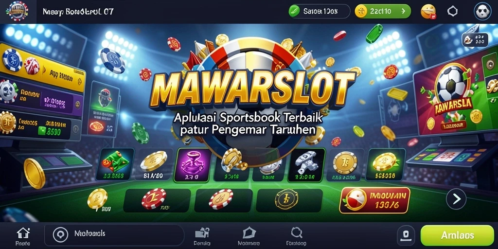 Tampilan utama aplikasi MAWARSLOT dengan berbagai pilihan taruhan olahraga.