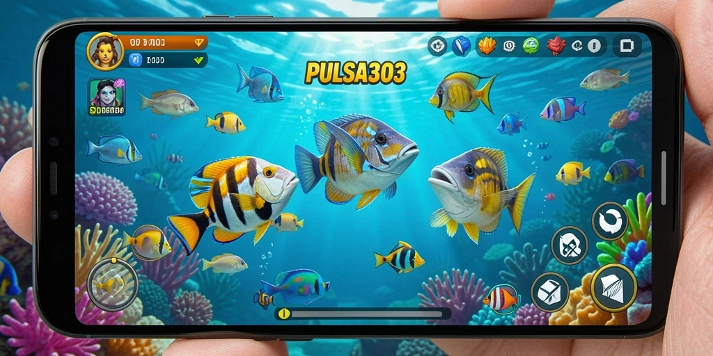 Tampilan gameplay seru Tembak Ikan di PULSA303.