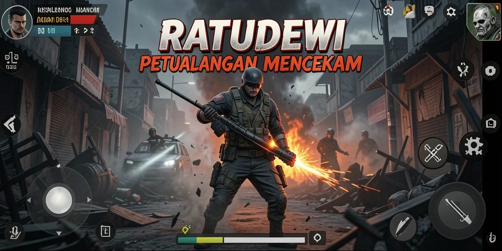 Tampilan gameplay yang mendebarkan dan menantang dalam RATUDEWI.
