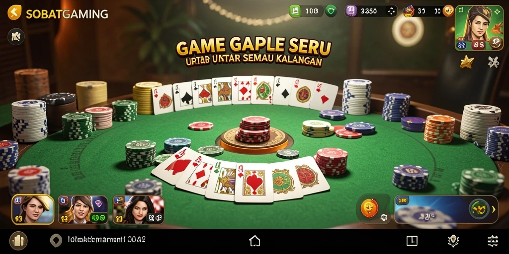 Tampilan gameplay Gaple yang seru dan menantang di SOBATGAMING.