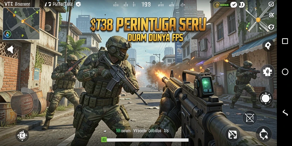 Tangkapan layar VT38 menampilkan aksi gameplay FPS yang intens.