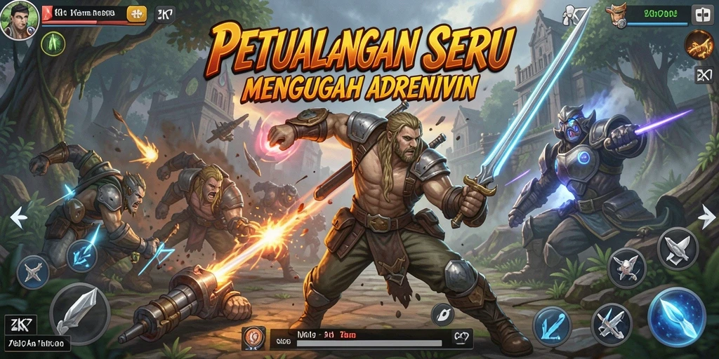 Tampilan gameplay ZK7 yang mendebarkan dan penuh petualangan.